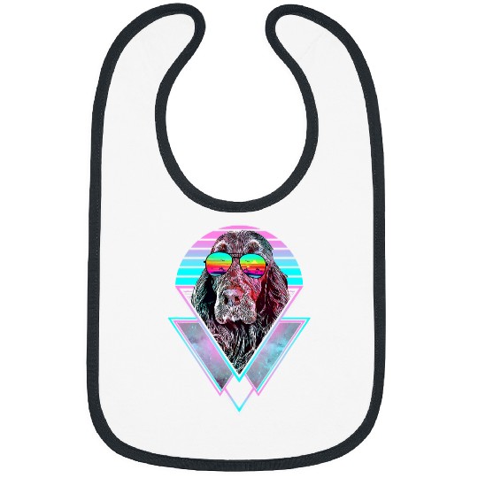 Boykin Spaniel Dog vintages Retro Vaporwave Beach Vibe Bibs