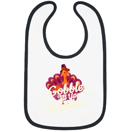 Lacrosse Gift Gobble Till You Wobble cute Turkey Funny Thanksgiving Bibs