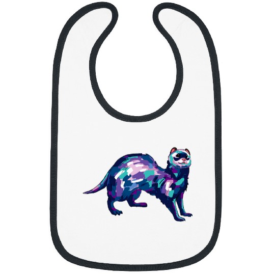 Cute Ferret uniques Hand Drawn Art Gift Lover Ferret Graphic Bibs