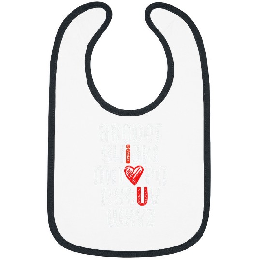 ABC Chalk Alphabet I Love You English Teacher Valentines Day Bibs