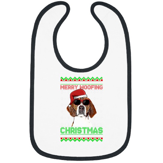 American Foxhound Dog Funny Merry Woofing Christmas Bibs