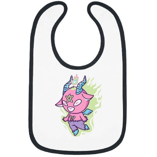 Cute Kawaii Baphomet Satanic Pastel Goth Emo Aesthetic Bibs