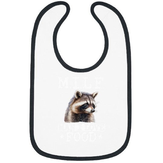Raccoon Pet MILF Man I Love Food Raccoon 2 Bibs