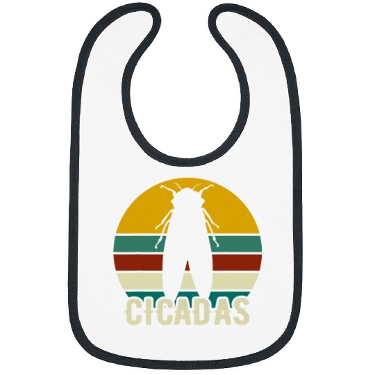 Cicadas Funny Insect Lover 2Retro vintages Cicada Bibs