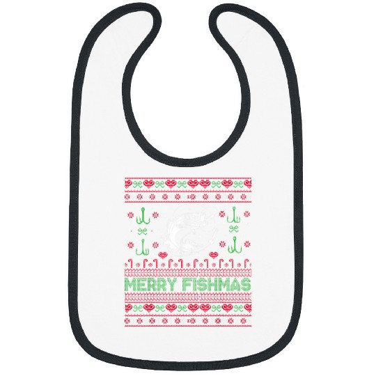 Ugly FISHING Christmas Bass Fish Apparel Merry Fishmas Bibs