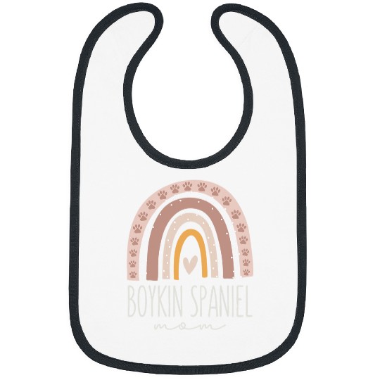 Boykin Spaniel Mom   Cute Rainbow Paw Dog Mom Bibs