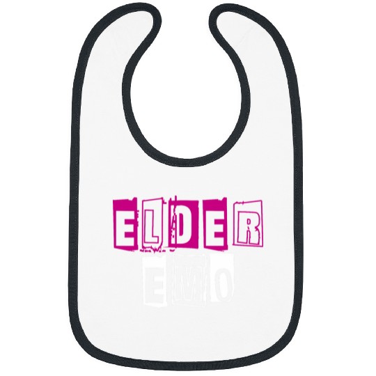 Elder Emo Funny Emo Music Fan Scene Alternative 90s Kids Pun 24 Bibs