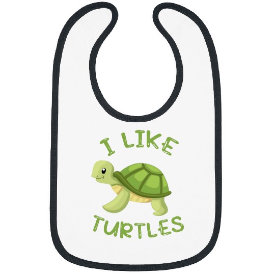 Turtle Pet I like Turtles Tortoise Sea Animal Funny Bibs