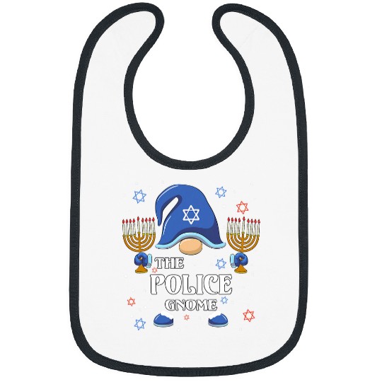 The Police Gnome Hanukkah Matching Family Pajama Bibs