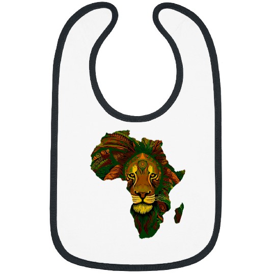 African Lion Tribe Black King American History Juneteenth Bibs