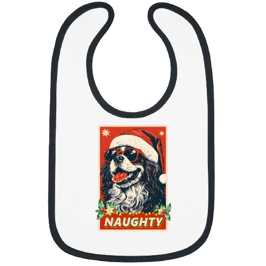Funny Cavalier King Charles Spaniel Christmas Naughty 2 Bibs