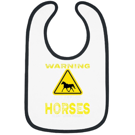 Warning This Person May Talk About Horses Funny Equestrian Bibs
