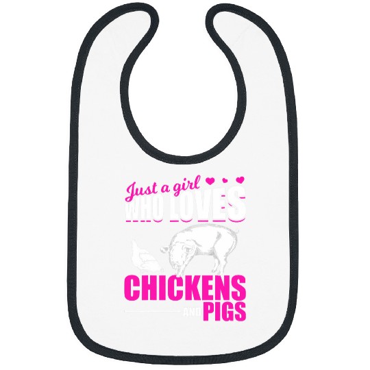 Chicken Lover Farm Animal Lover Girls Farmer Women Farming Pig Chicken Bibs