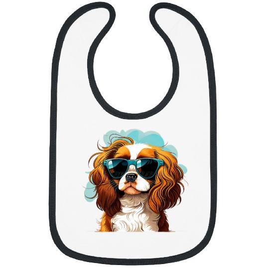Funny Cavalier King Charles Spaniel Cute Cool Sunglasses 3 Bibs
