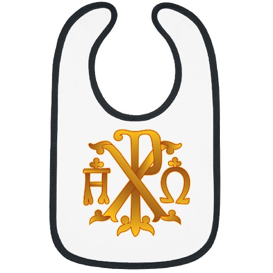 Christian symbol ChiRho and the alpha omega Bibs