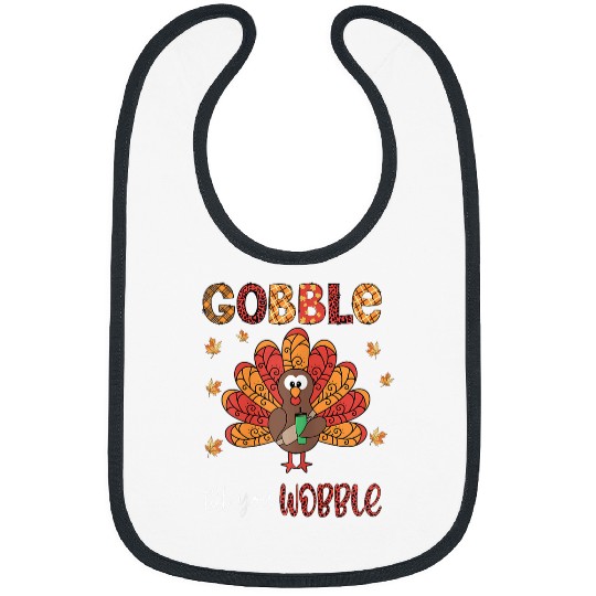 Lacrosse Gift gobble till you wobble nice turkey leopard thanksgiving Bibs