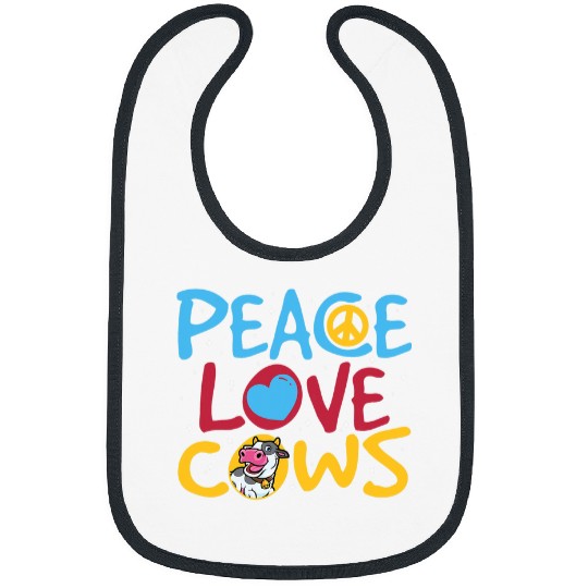 Cow Lover Cute Peace Love Cow For Men Women Kids Funny Animal 22 Bibs