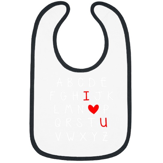 ABC Alphabet I Love You English Valentines Day Funny Teacher Bibs