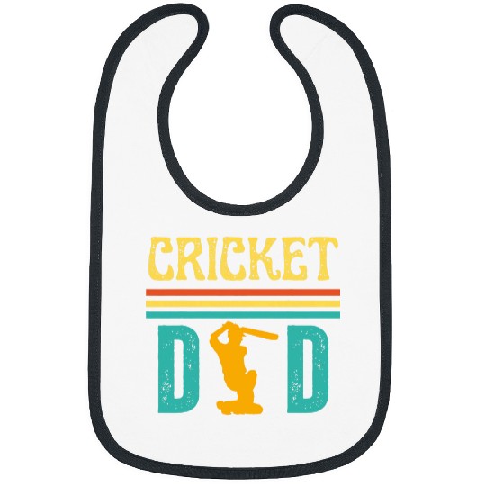 Cricket Dad Father Retro vintages Funny Cricket Players Bibs