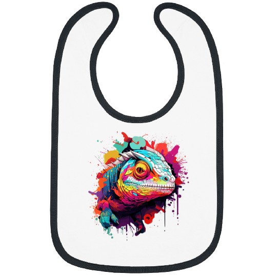Abstract Graffiti Chameleon Splatter Art Bibs