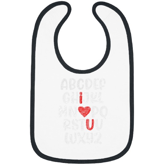 ABC Chalk Alphabet I Love You English Teacher Valentines Day 21 Bibs