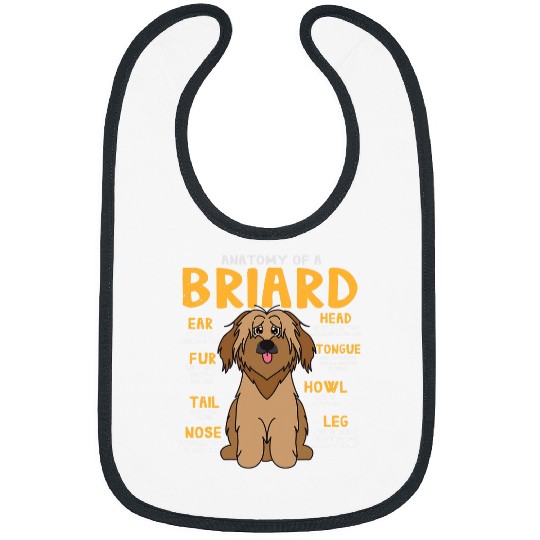 Briard Anatomy Funny Dog Mom Dad Cute Gift Bibs
