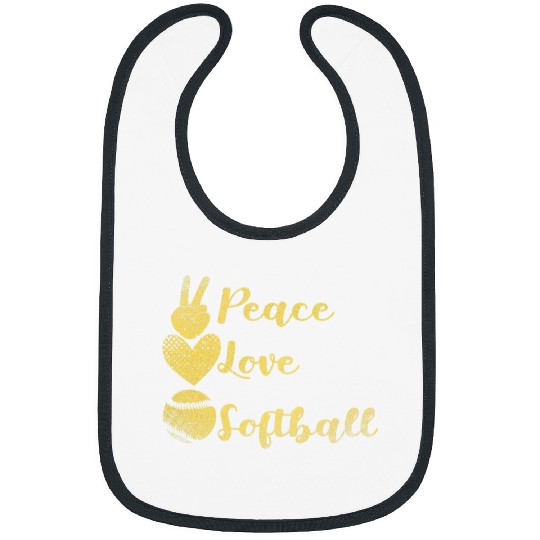 American Softball Player Hippie Sport Peace Love Softball Bibs