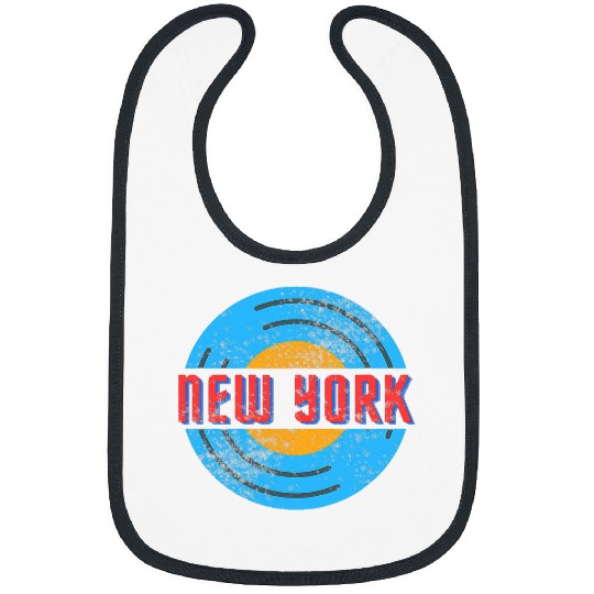 80s Retro Vinyl Disc Music New York City Souvenirs For Gift Bibs