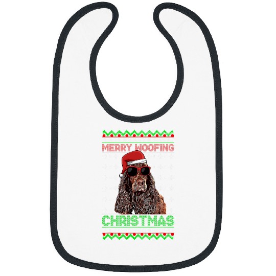 Boykin Spaniel Dog Funny Merry Woofing Christmas Bibs