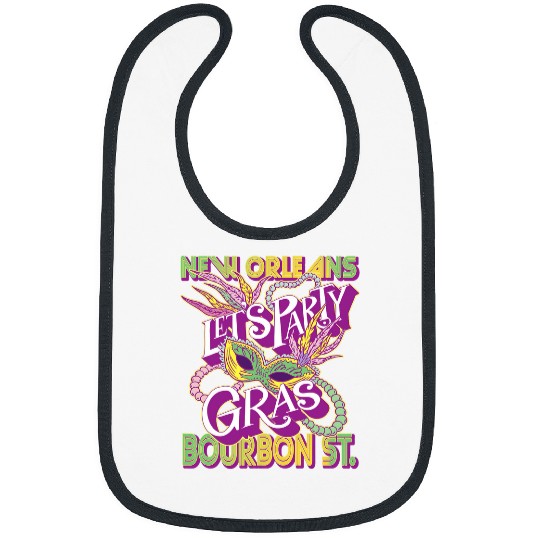 New Orleans Mardi Gras Bourbon St Party Louisiana Bibs