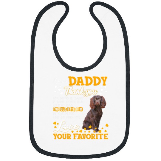 Boykin Spaniel Dear Daddy Thank You For Being My Daddy Bibs