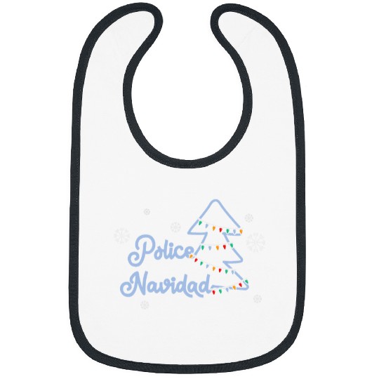 Police Navidad Christmas Lights Retro Graphic Oversized Bibs