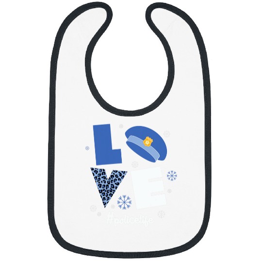 Police Life Love Christmas Graphic Oversized Bibs