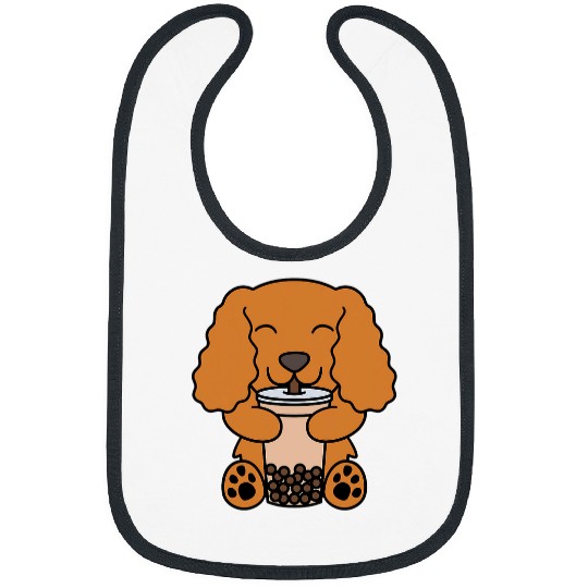 Boba Bubble Milk Tea Cocker Spaniel Dog Bibs