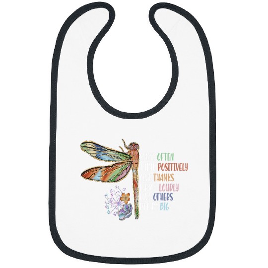 Inspirational Dragonfly Motivational Smile Often Think Funny Bibs