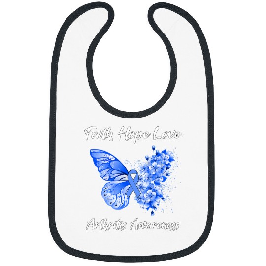 Butterfly Faith Hope Love Arthritis Awareness Bibs