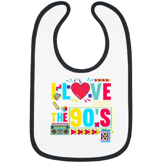 90s Music Cassette Colorful 1990s Bibs