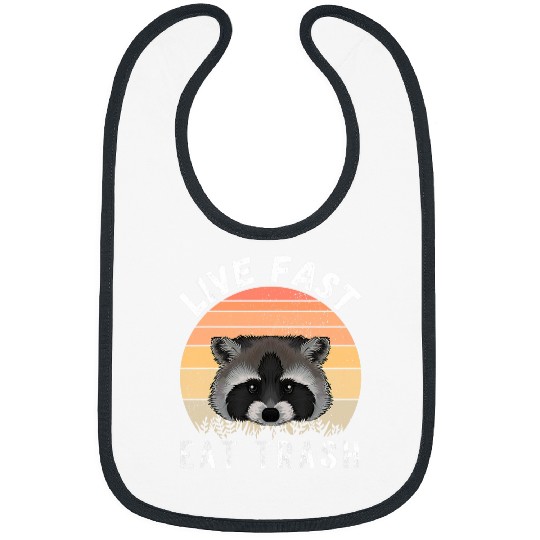 vintages Live Fast Eat Trash Funny Raccoon Camping Or Hiking Bibs