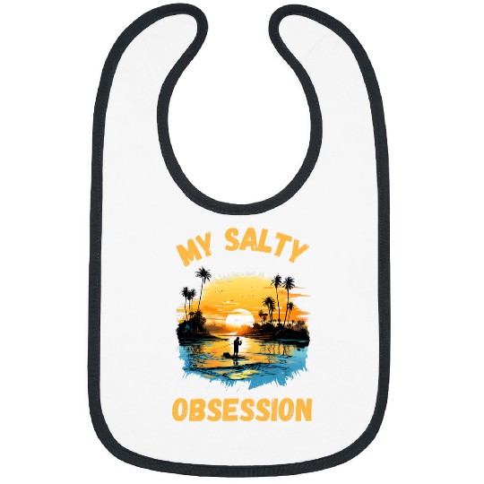 My Salty Obsession Ocean Fishing Fish Sunset Graphic Bibs