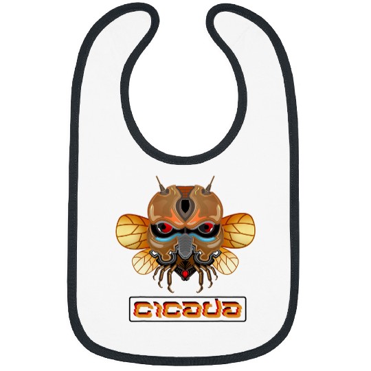 Cicada Robot Swarm Brood Insect Nature Lover Style Bibs