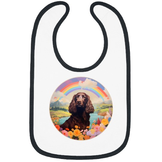 Boykin Spaniel Rainbow Bridge Cute Memorial Puppy Dog Art Bibs