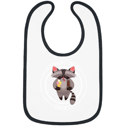 Raccoon Pet Midnight Snack Society Raccoon IceCream Late Night Humor Bibs