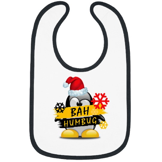 Penguin Pet Black Christmas Tees Funny Penguin Bah Humbug s Bibs