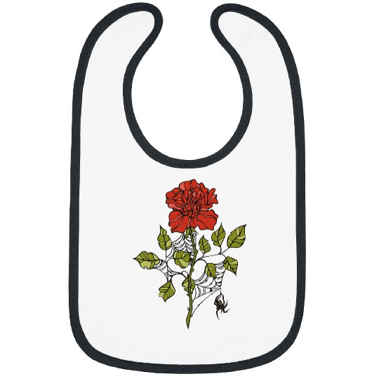 Lacrosse Gift Emo Goth Y2K Alt Fairy Grunge Flower Rose Spider and Web Bibs