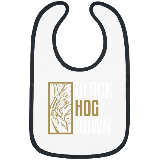 Black Hog Down Funny Wild Boar Hunting Pig Hunt Huntsman Bibs