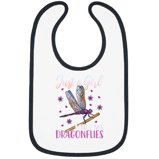 Kids Dragonfly Just a Girl Who Loves Dragonflies Bibs