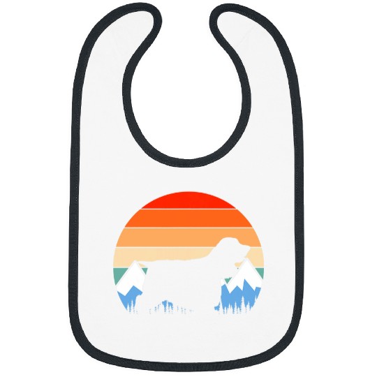 Cocker Spaniel Dog Lover Owner Mountains Retro Bibs