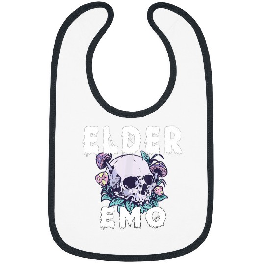 Elder Emo Funny Emo Music Fan Scene Alternative 90s Kids Pun 1 Bibs