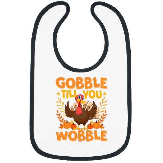Lacrosse Gift Gobble Till You Wobble cute Turkey Funny Thanksgiving 21 Bibs