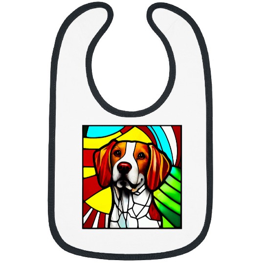 Brittany Spaniel Colorful Stained Glass 6 Bibs